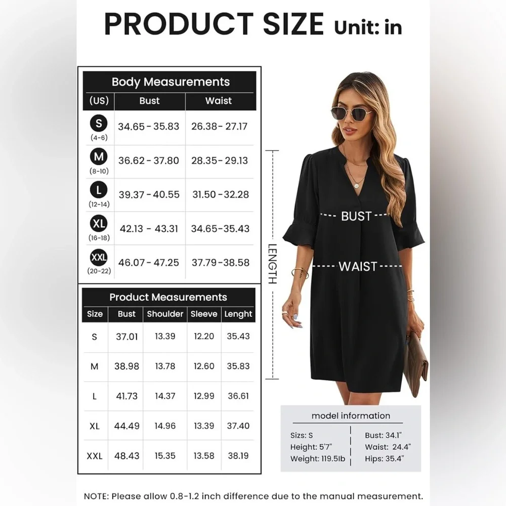 QACOHU Leopard Print Ruffle V-Neck Dress - size XL - Picture 4 of 7